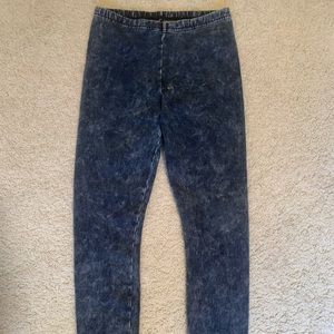 NEW S American Apparel Acid Wash leggings - indigo jeans denim elastic top